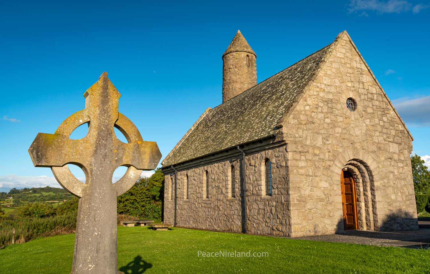 The St Patrick Memorial Church (Church of Ireland) at Saul, County Down. On this site Patrick built the first Christian Church in Ireland in 432AD.