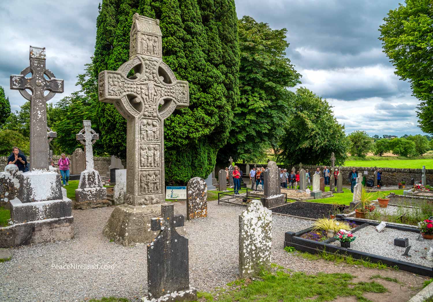 Also at Monasterboice, standing 5.2 metres high, the cross of Muiredach. This 'west face' depicts scenes from the New Testament and there are also scriptural panels on the sides.